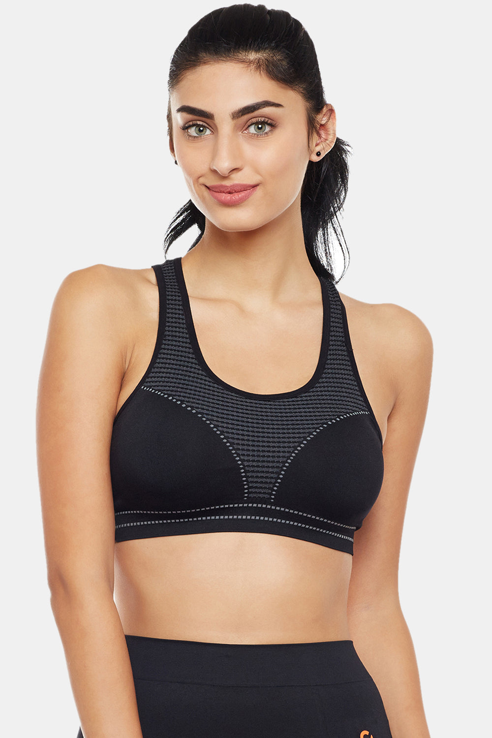 Women Black Sports Bra & Cycling Short Cord Set