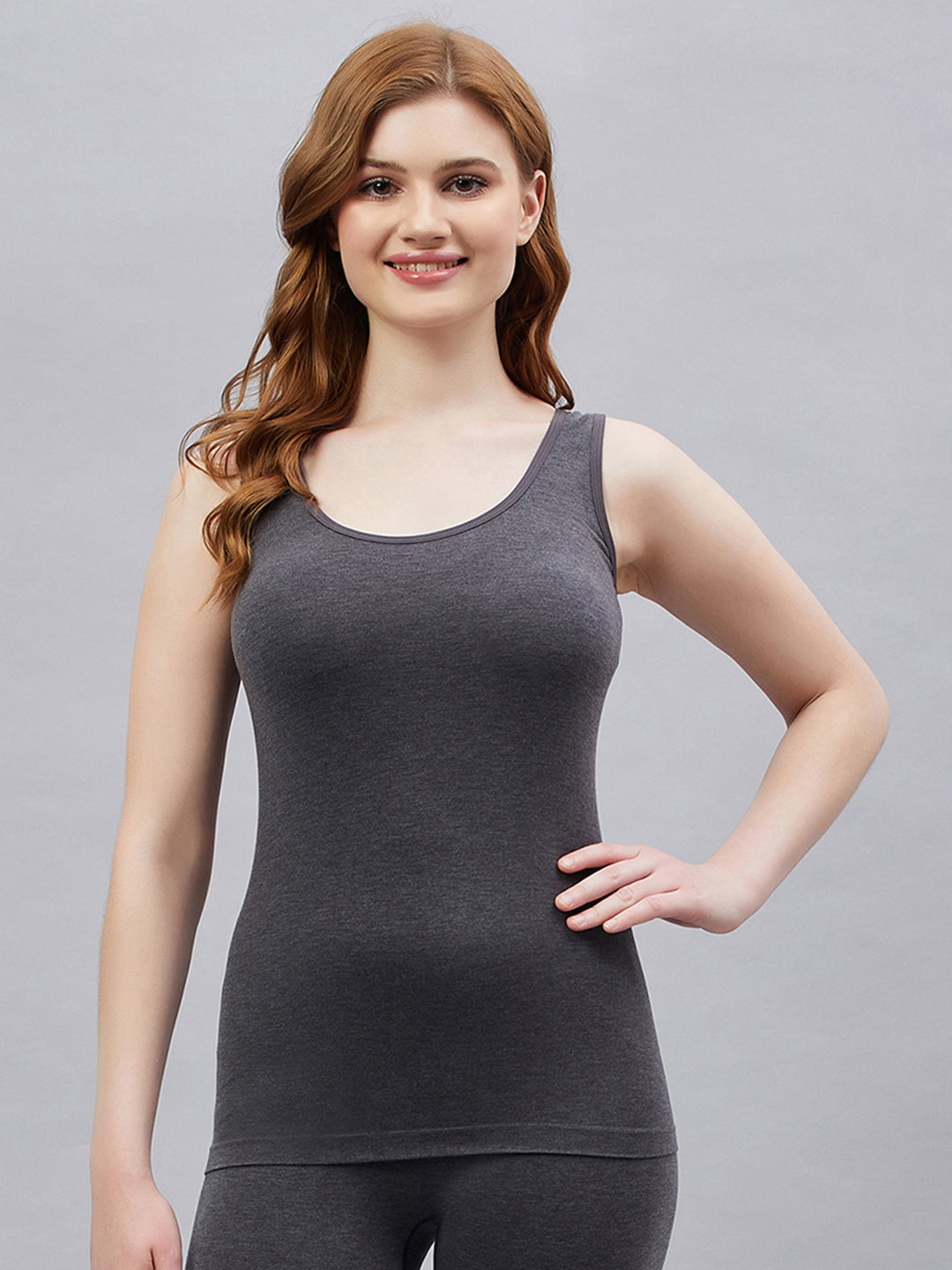 Seamless Heatmax Women Sleeveless Inner Charcoal