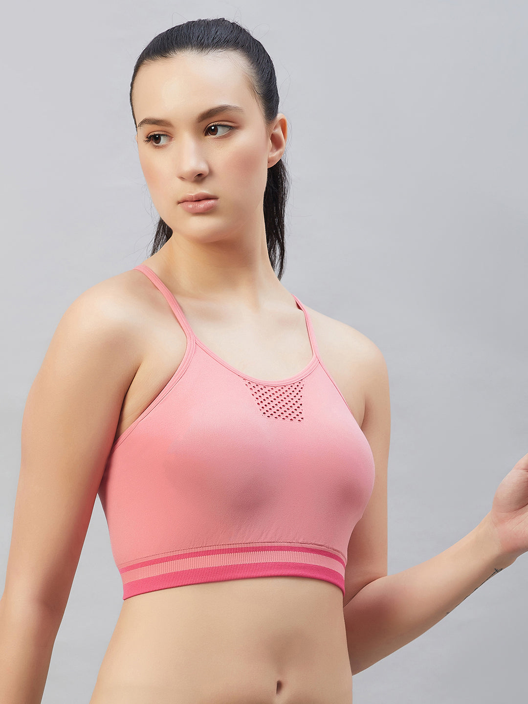 C9 Airwear Women`s  Sports Bra with Thin Straps and Mesh