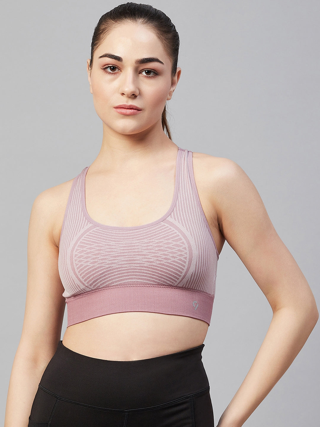 Women Striped Sports Bra