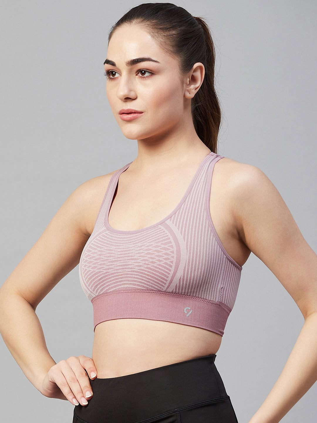 Women Striped Sports Bra