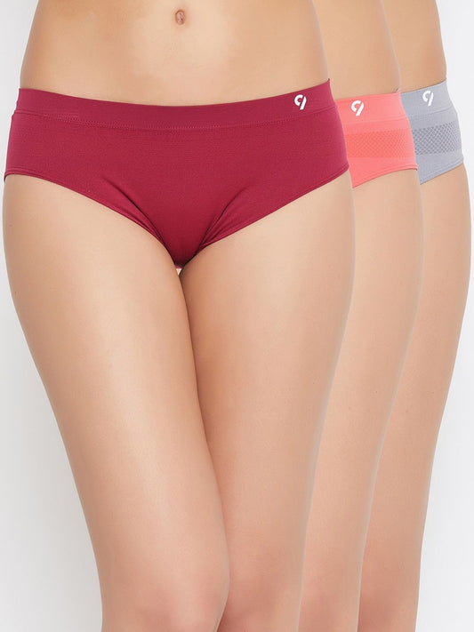 C9 Airwear Women's Solid Assorted Regular Fit Panty Combo